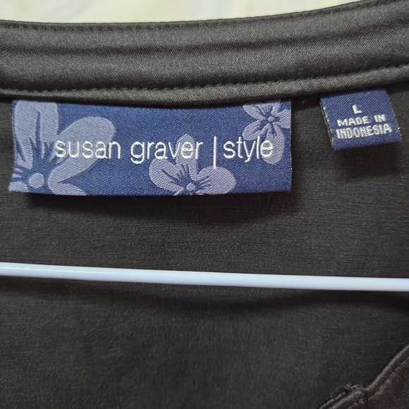 Susan Graver Black Blazer with Eyelet Details - Picture 3 of 5